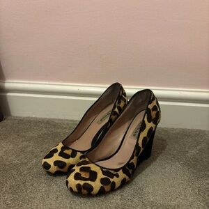 Stylish Leopard Print Wedge Shoes